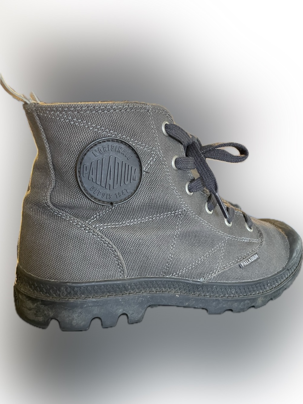 Womens 8 (Men’s 6) Gray Canvas zip-up Chukka Boots by Palladium - Picture 6 of 11